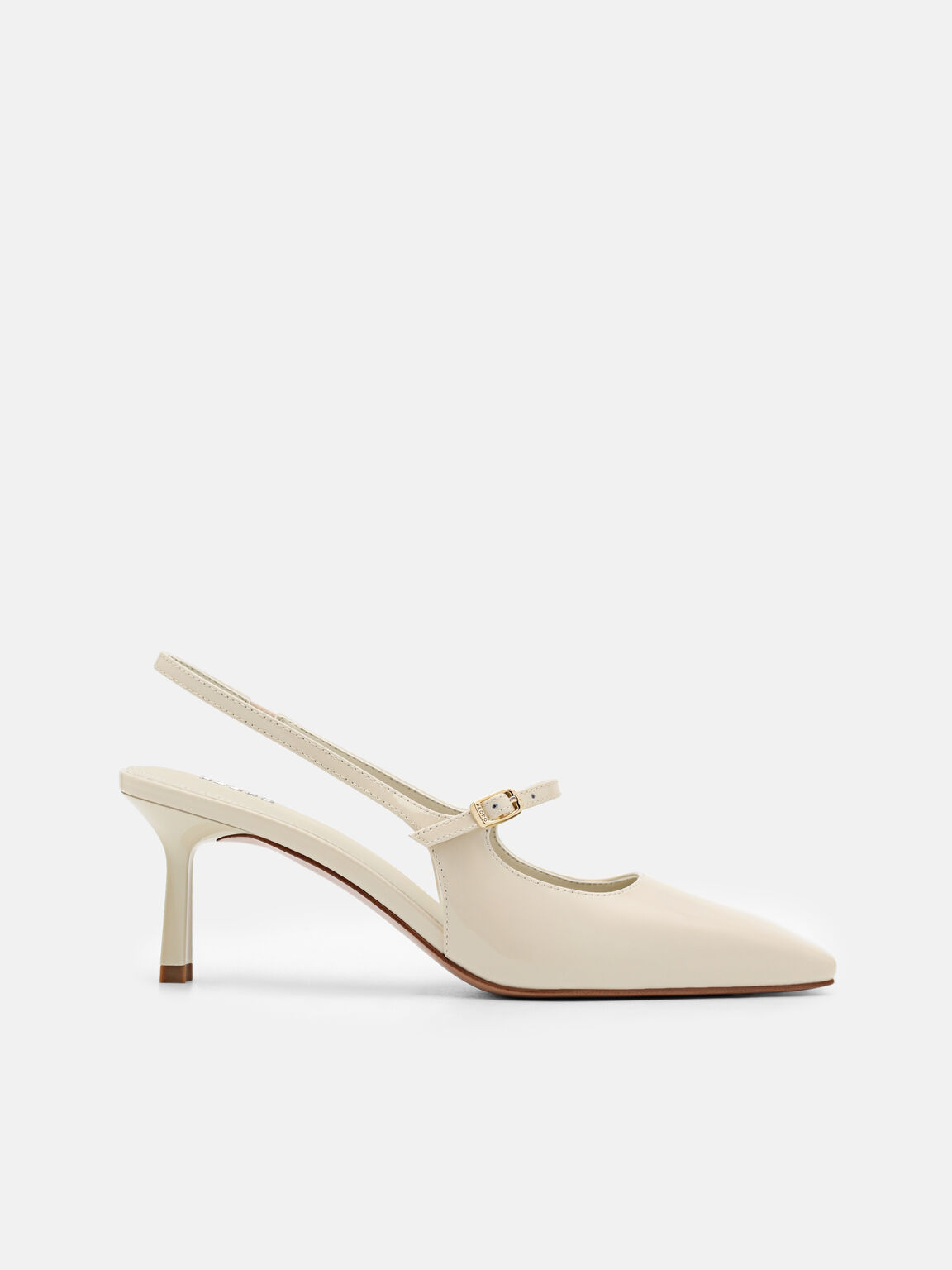 Sepatu Hak Slingback Kulit, , hi-res