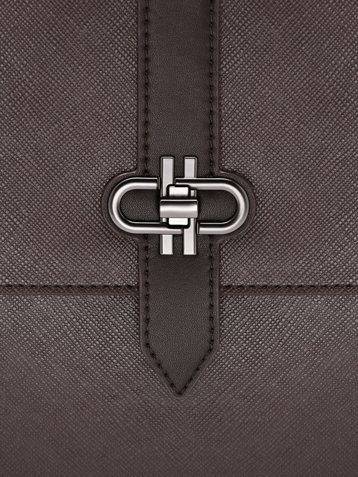 Boxy Saffiano Leather Crossbody Bag, , hi-res