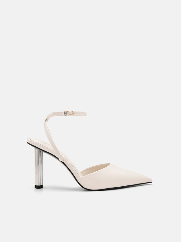 PEDRO Icon Leather Heel Pumps, Chalk, hi-res