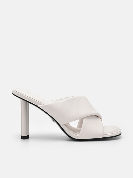 PEDRO Icon Leather Heel Sandals, Chalk, hi-res