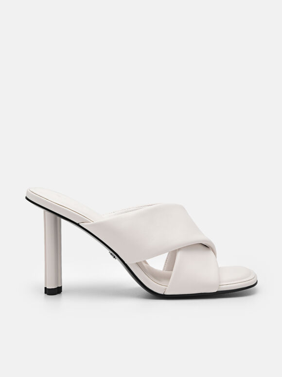 PEDRO Icon Leather Heel Sandals, Chalk, hi-res