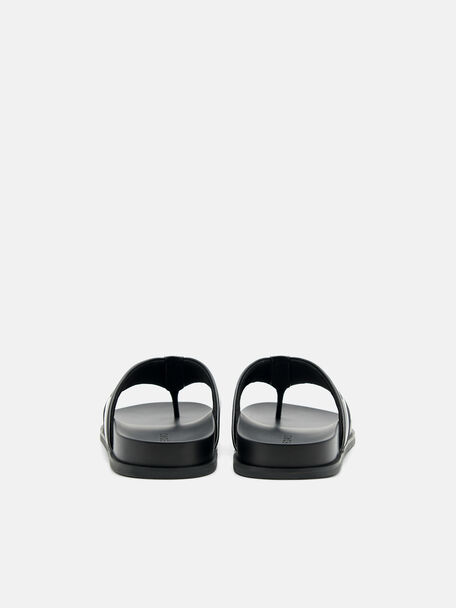 PEDRO Icon Leather Heel Sandals, Black