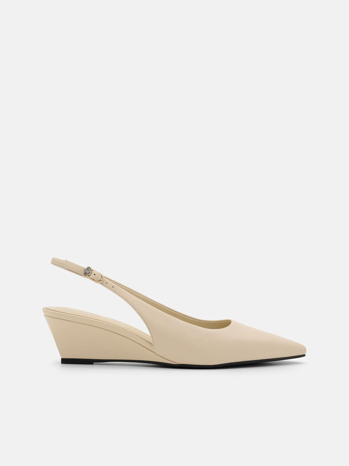 Sepatu Pumps Slingback Wedge Kulit Adena, , hi-res