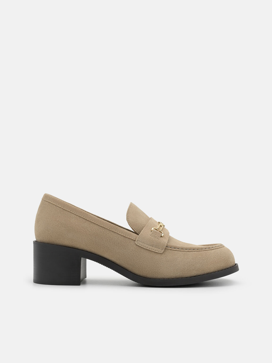 Alistair Suede Heel Loafers, , hi-res