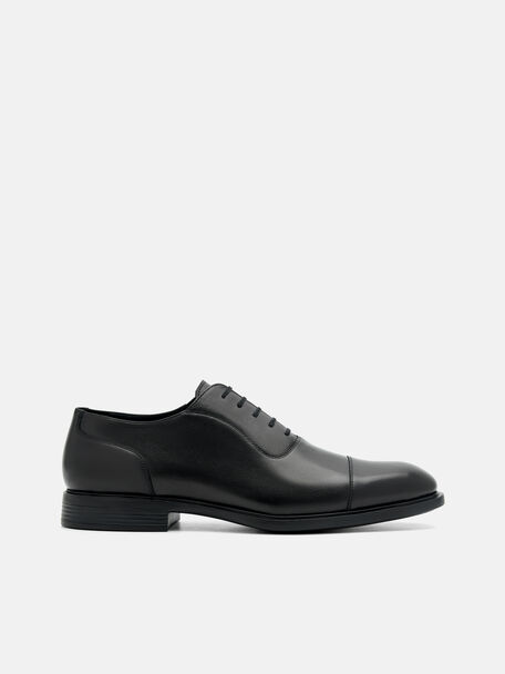 Altitude Lightweight Burnished Leather Oxford Shoes, Black, hi-res
