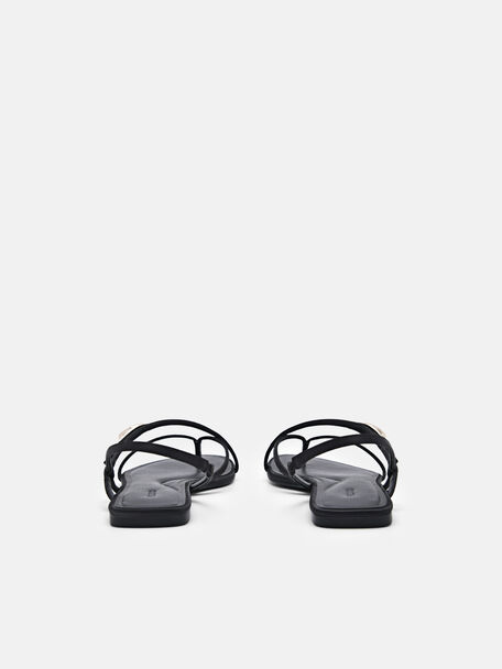 PEDRO Icon Leather Heel Sandals, Black