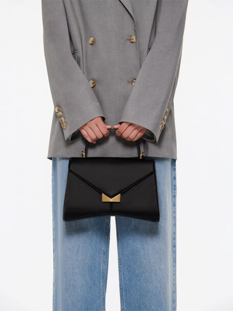 Marion Handbag, Black, hi-res