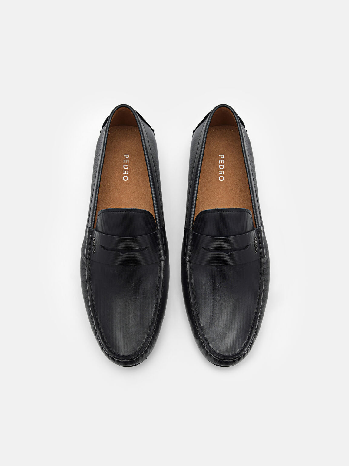 Embossed Leather Penny Loafers, , hi-res