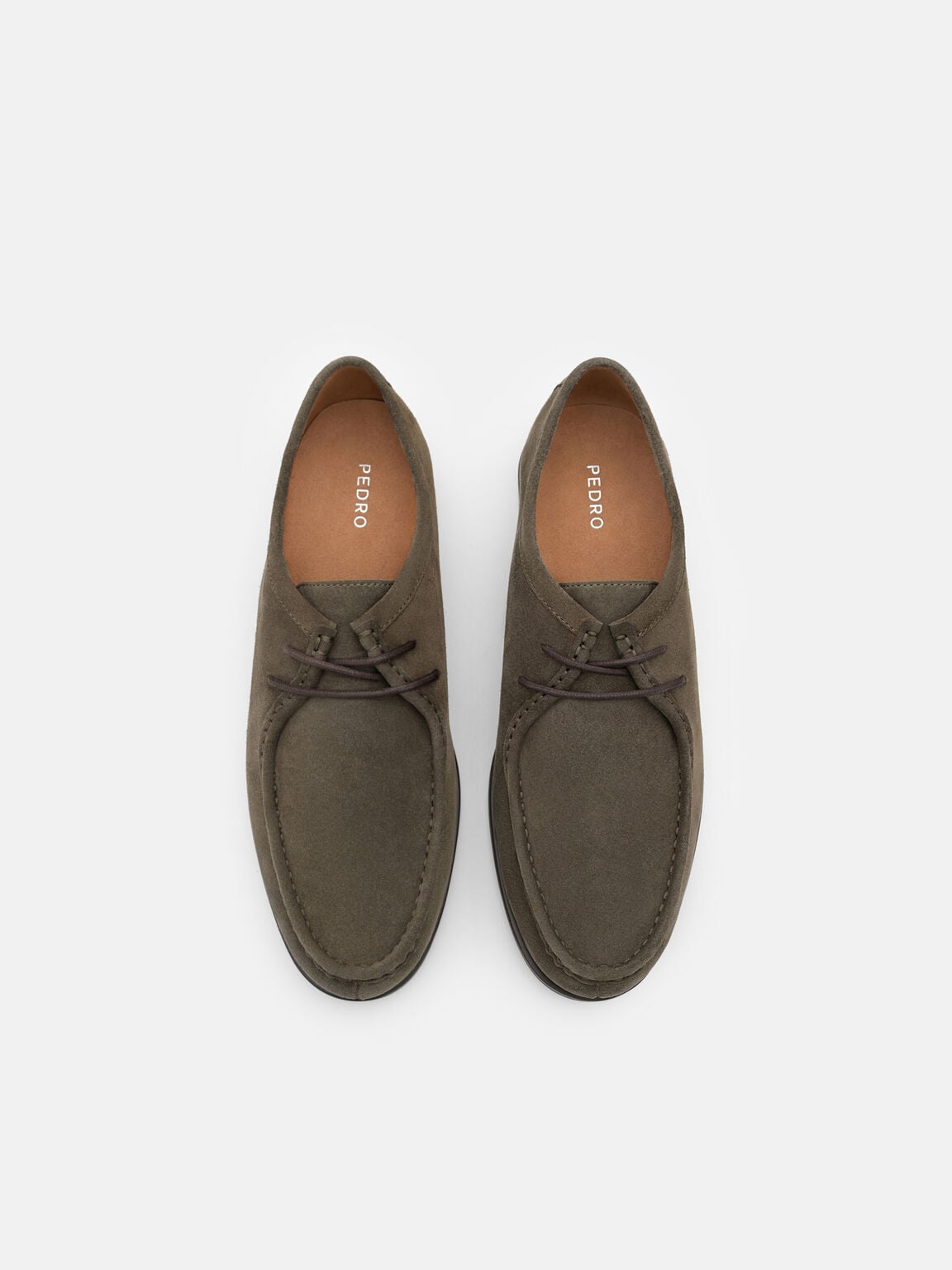 Suede Moc-Toe Derby Shoes, , hi-res
