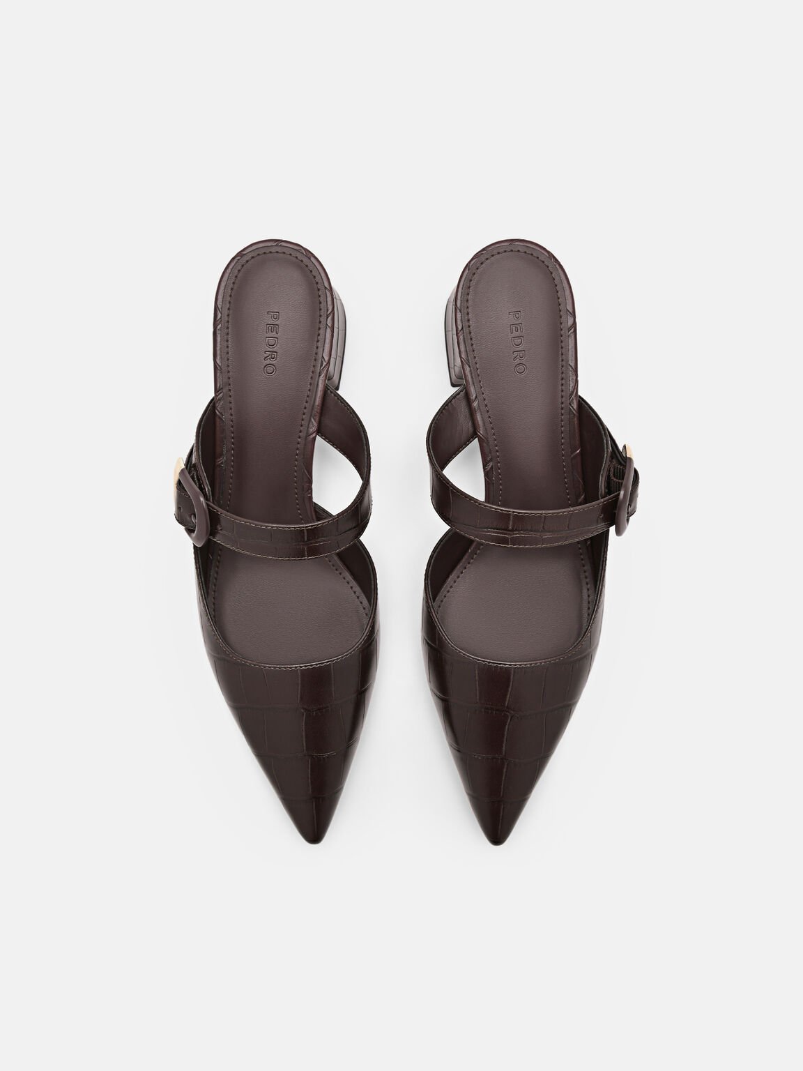 Bridget Embossed Leather Heel Mules, , hi-res