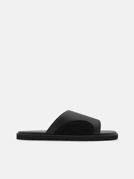 Sandal Slide Wide-Band Kulit, , hi-res