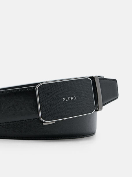 PEDRO Icon Leather Heel Sandals, Black