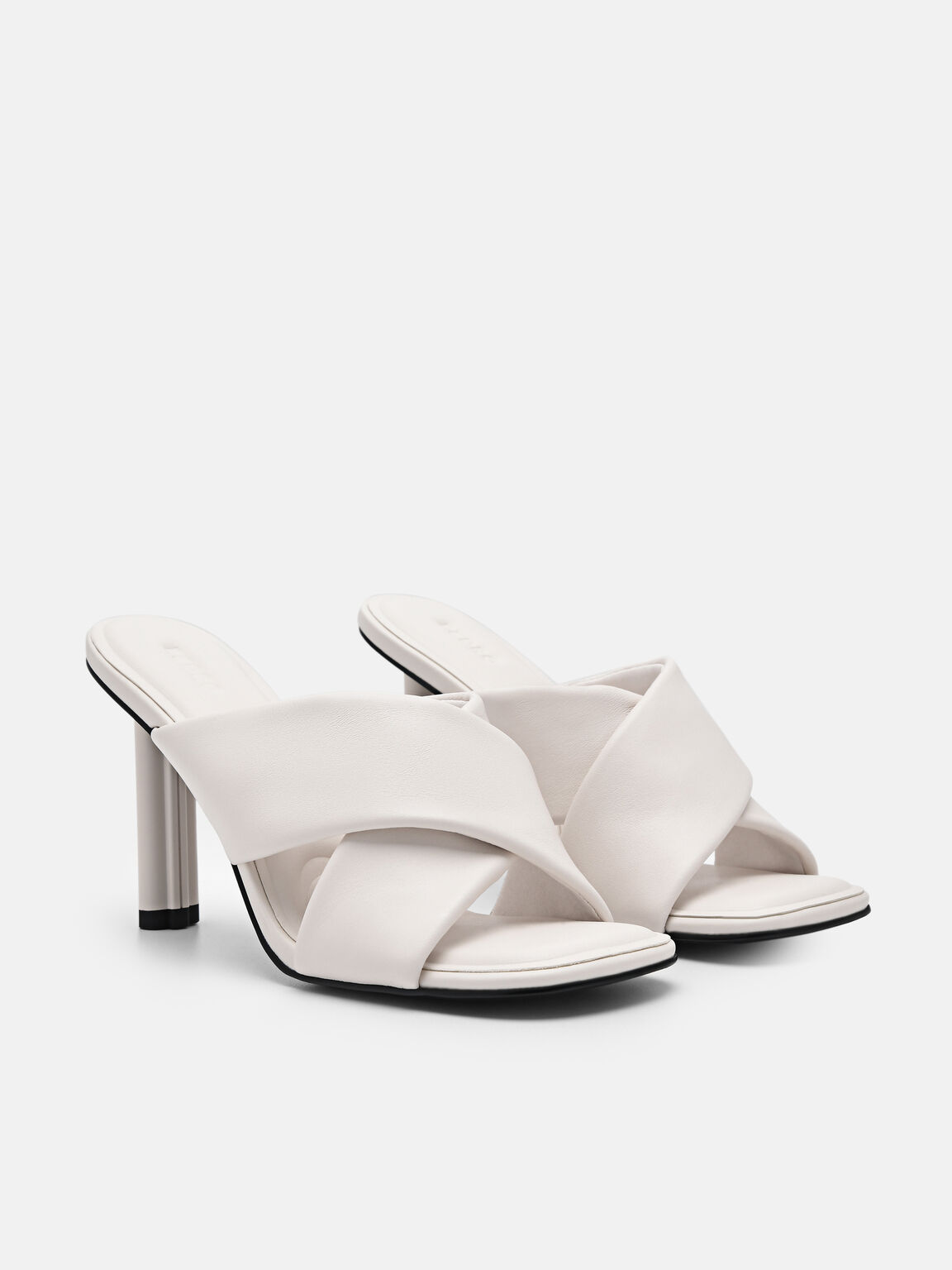 PEDRO Icon Leather Heel Sandals, Chalk