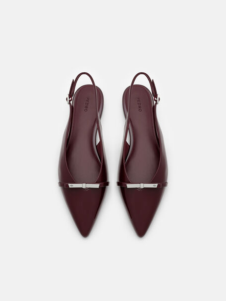 Sepatu Flat Slingback Kulit Jeanine, , hi-res