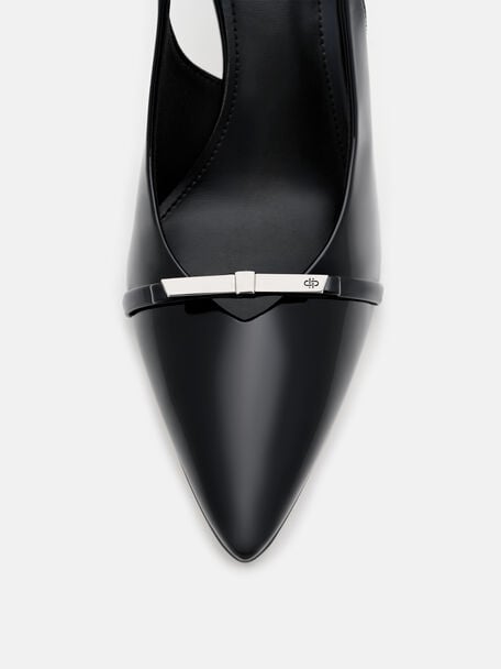 Jeanine Patent Leather Heel Slingback Pumps, , hi-res