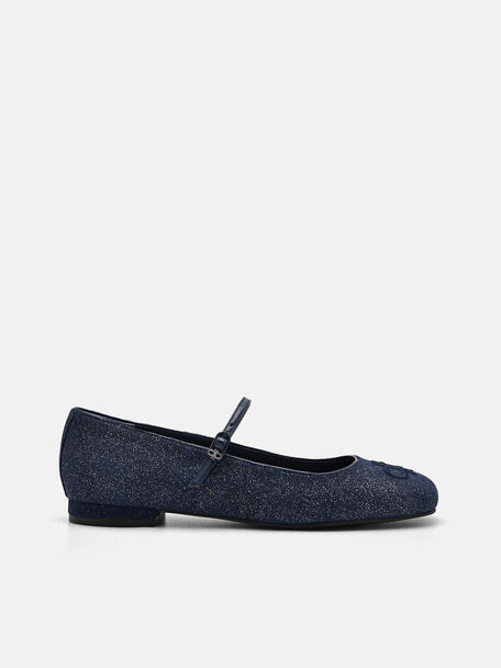 PEDRO Icon Leather Ballerina Flats, Dark Purple
