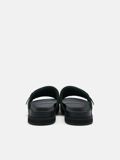 PEDRO Icon Leather Heel Sandals, Black