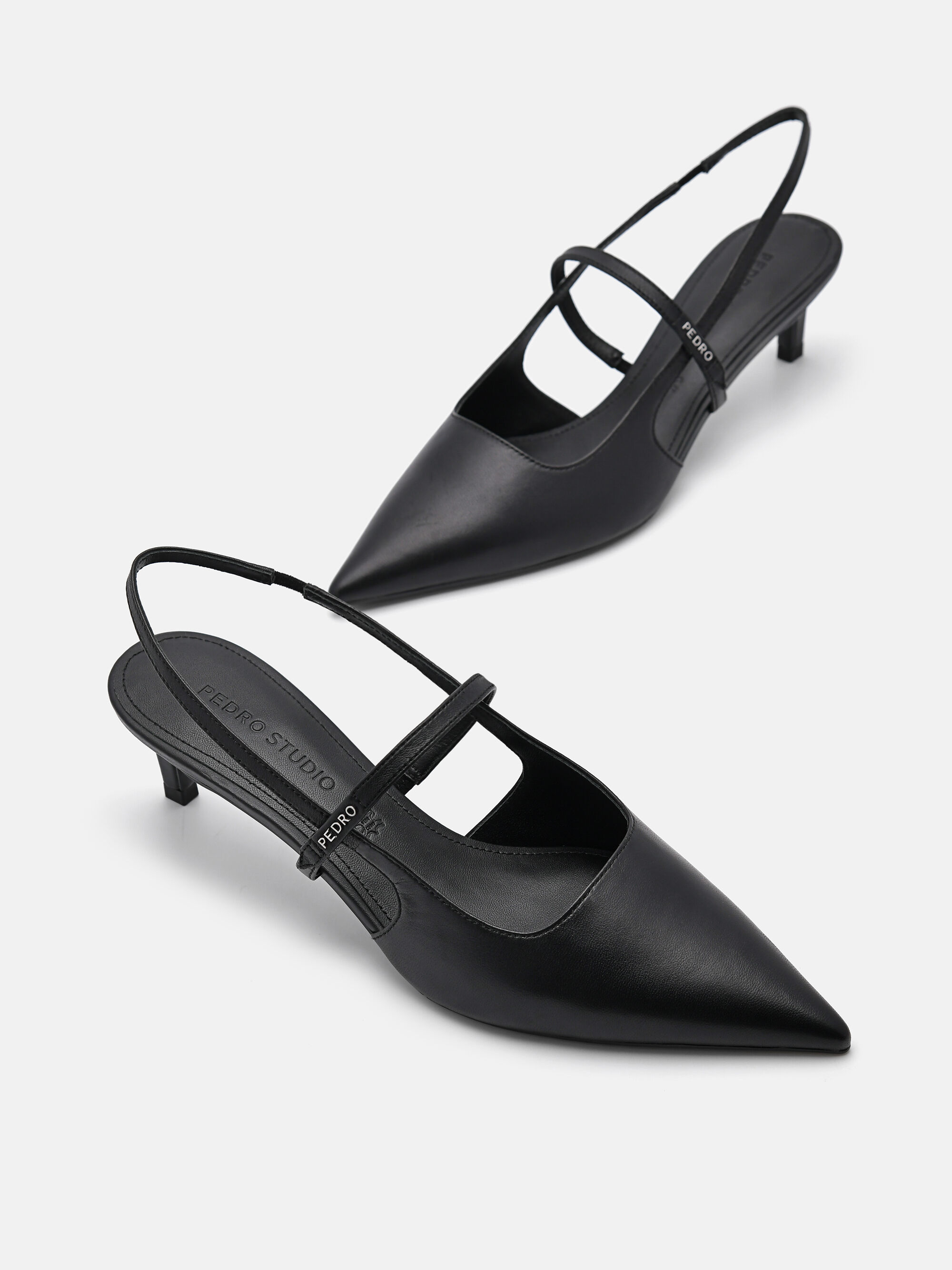 Black PEDRO Studio Amerie Leather Heel Pumps - PEDRO ID