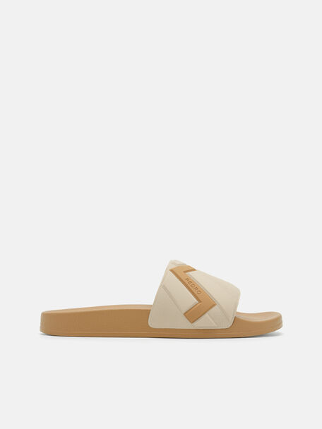 Sandal Karet Emboss, Taupe
