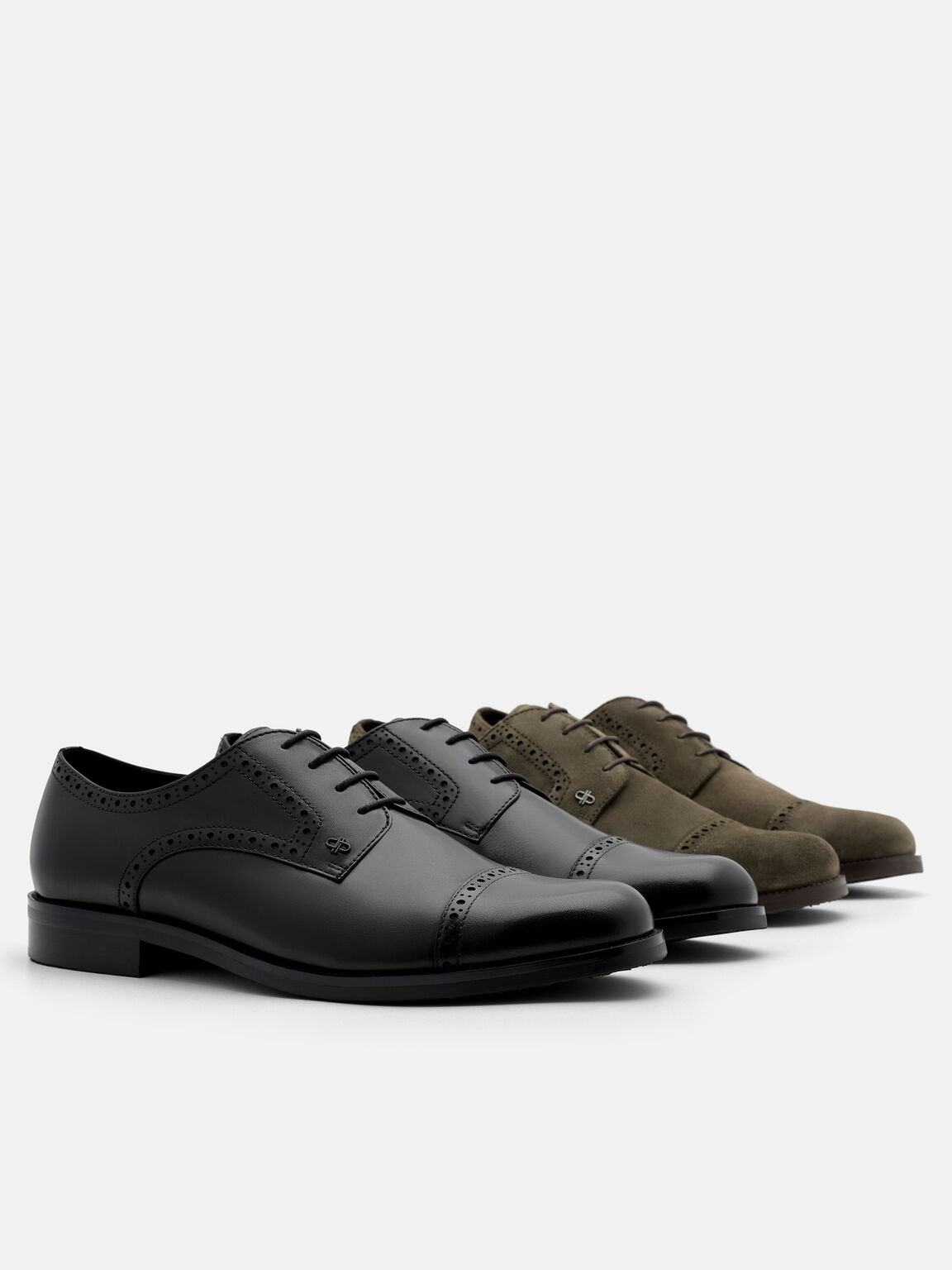 Suede Brogue Derby Shoes, , hi-res