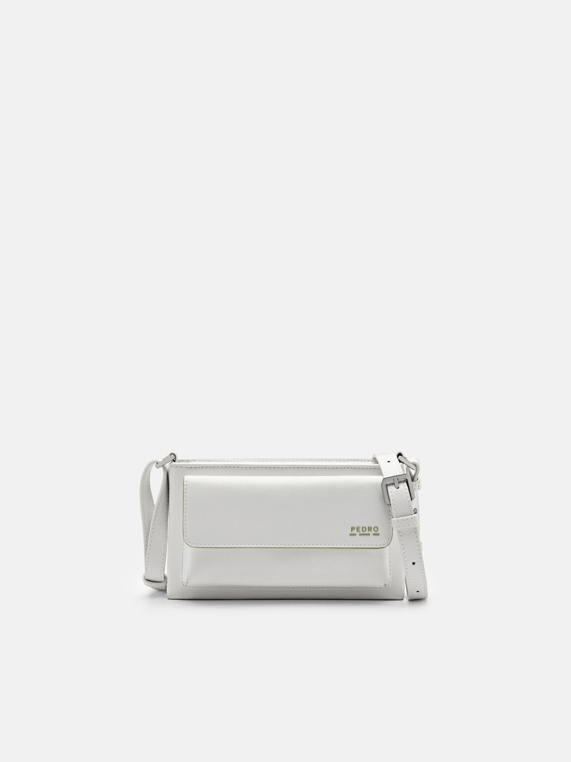 rePEDRO Recycled Leather Mini Sling Bag, White, hi-res