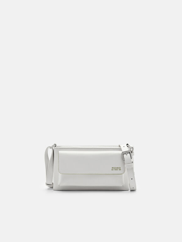 rePEDRO Recycled Leather Mini Sling Bag, White, hi-res