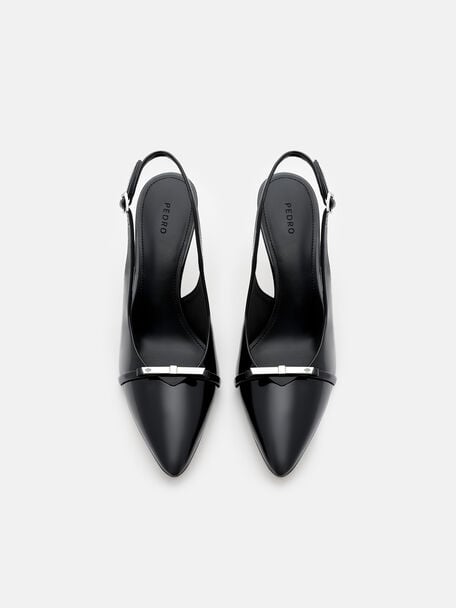 Jeanine Patent Leather Heel Slingback Pumps, , hi-res