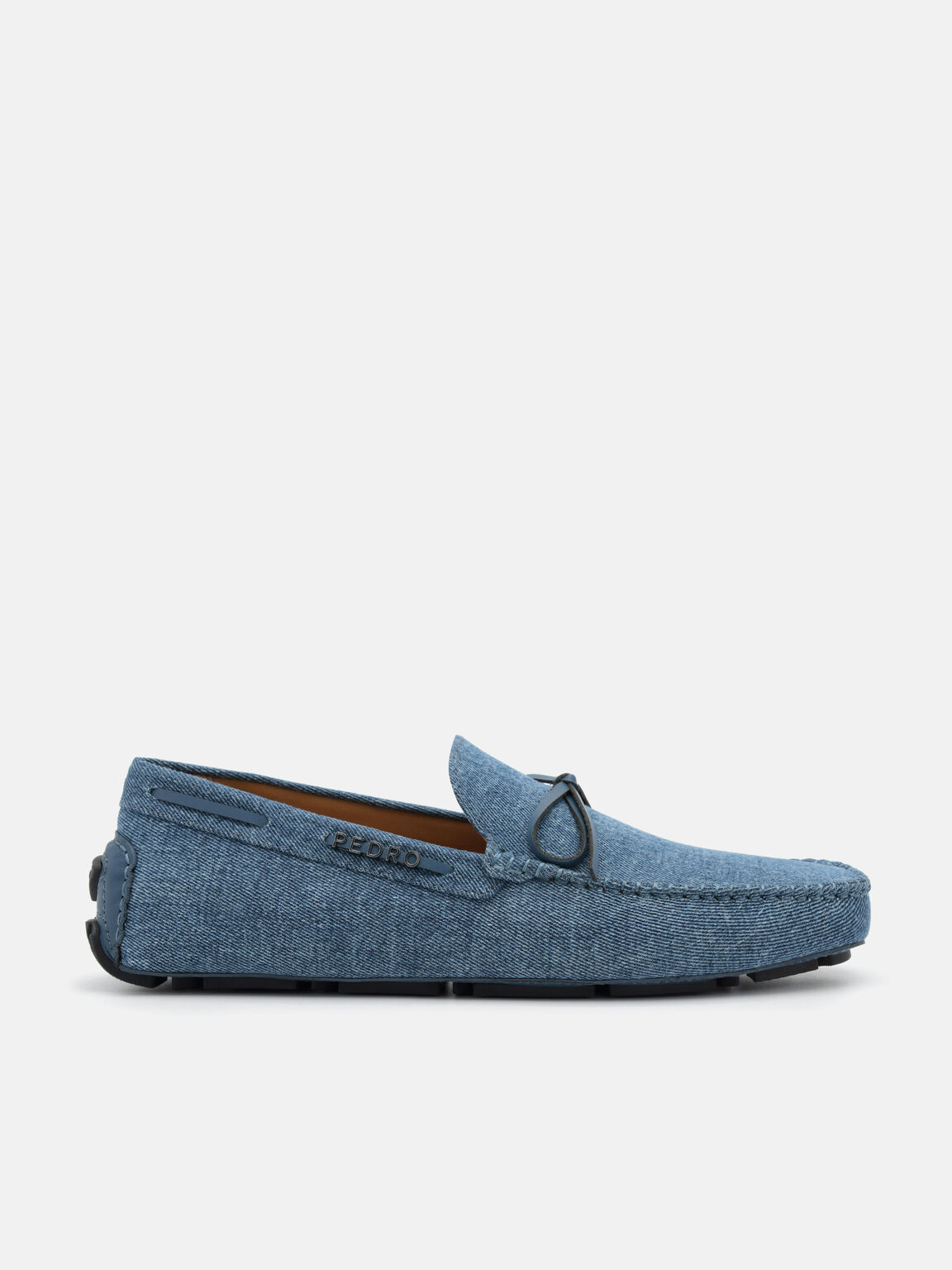 Denim Bow Driving Shoes, 