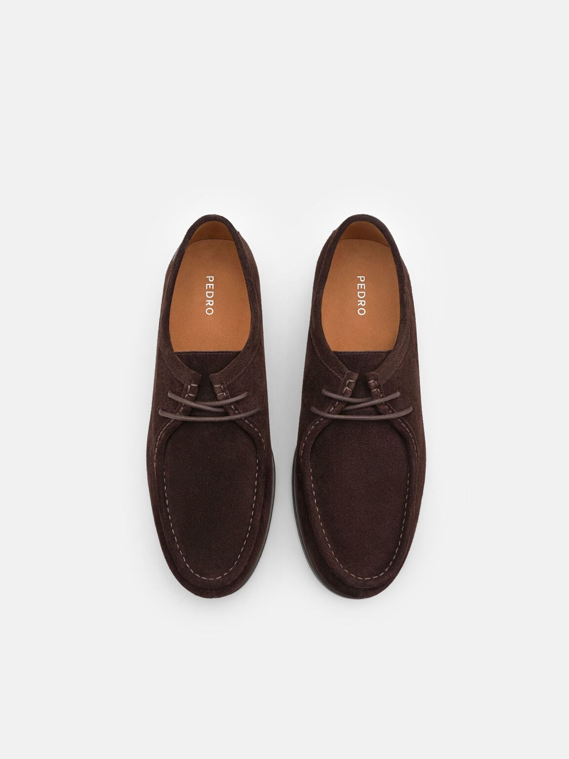 Suede Moc-Toe Derby Shoes, , hi-res