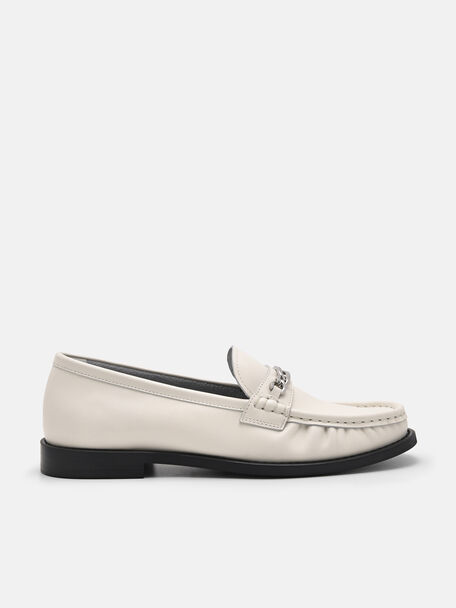 PEDRO Studio Jeanne Leather Loafers, Chalk