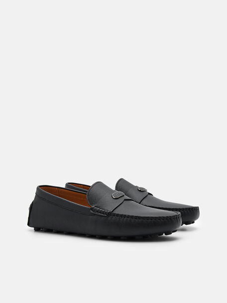 PEDRO Icon Leather Heel Sandals, Black
