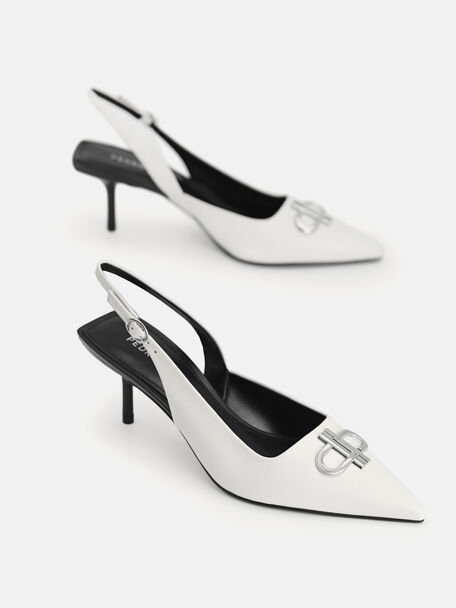 PEDRO Icon Leather Heel Sandals, Black
