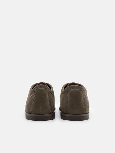 Suede Moc-Toe Derby Shoes, , hi-res