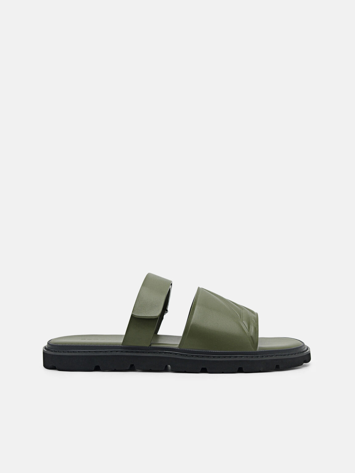 Sandal Slide Bertekstur, Military Green