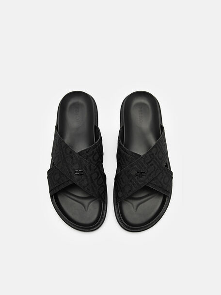 PEDRO Icon Leather Heel Sandals, Black
