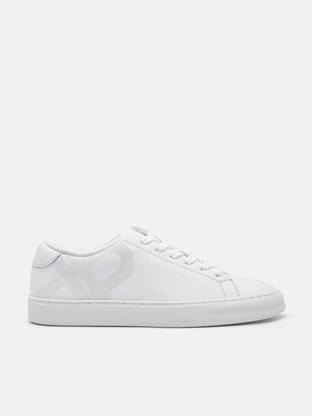 Women's PEDRO Icon Leather Sneakers, White, hi-res