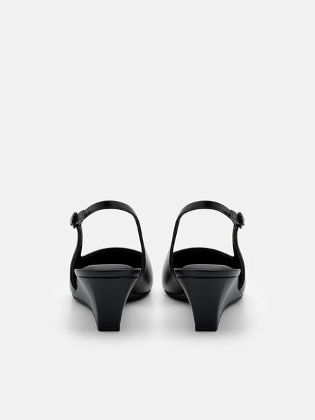 Sepatu Pumps Slingback Wedge Kulit Adena, , hi-res