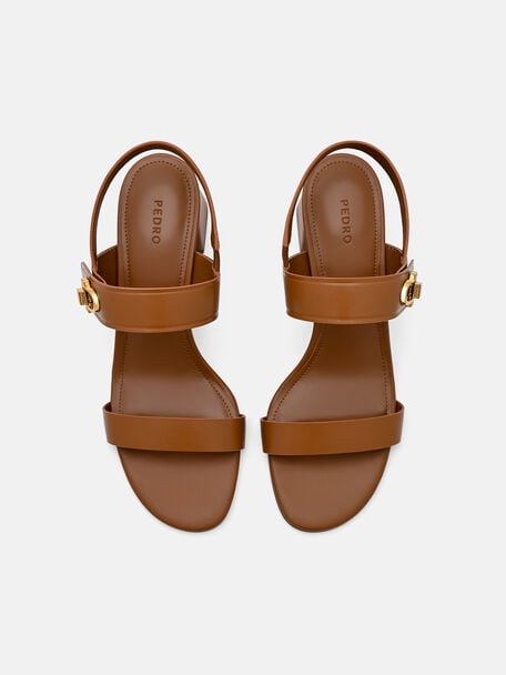 Sienna Leather Heel Sandals, , hi-res