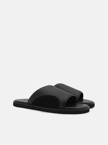 Sandal Slide Wide-Band Kulit, , hi-res