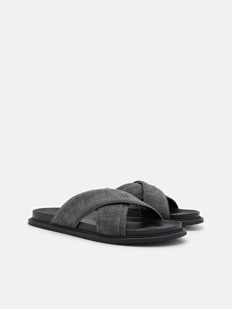 Velvet Cross Sandals, , hi-res