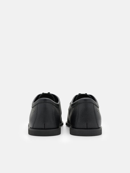 Tumbled Leather Moc-Toe Derby Shoes, , hi-res