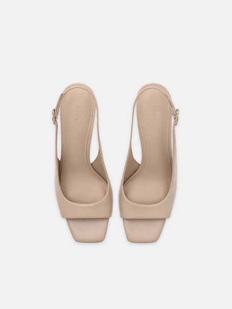 Marina Sandal Hak Kulit, 