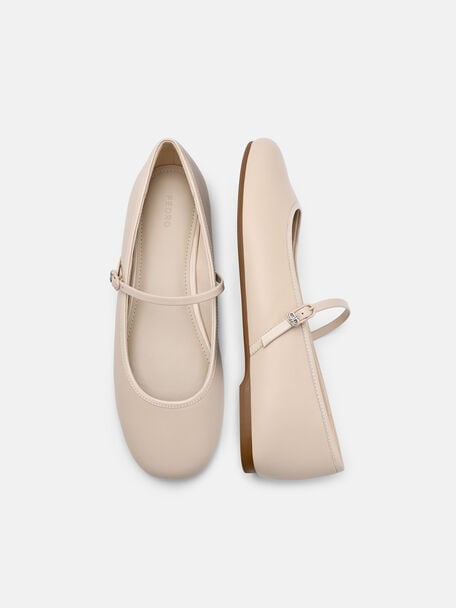 Sepatu Flat Mary Jane Kulit Claude, , hi-res