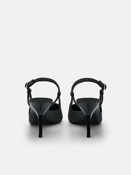 PEDRO Icon Leather Heel Sandals, Black
