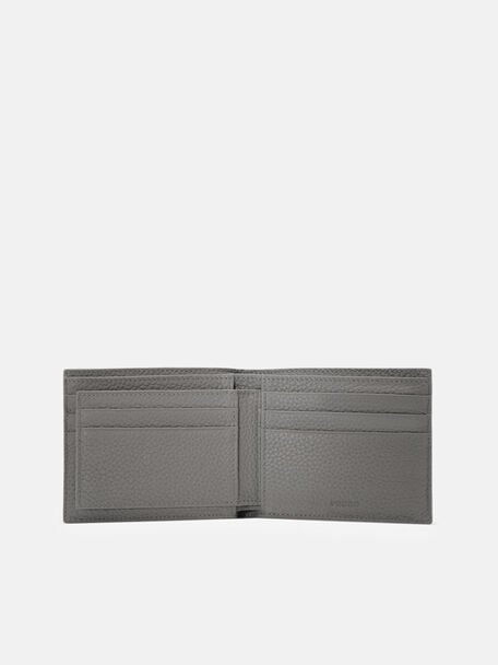 Dompet Lipat Dua Kulit Embossed dengan Insert, , hi-res