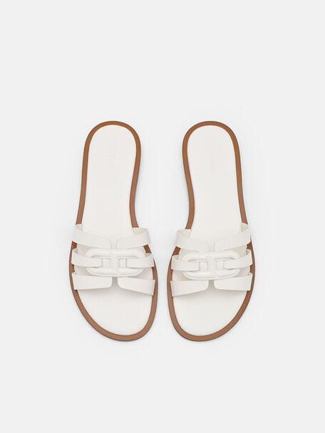 Carmel Leather Slide Sandals, , hi-res