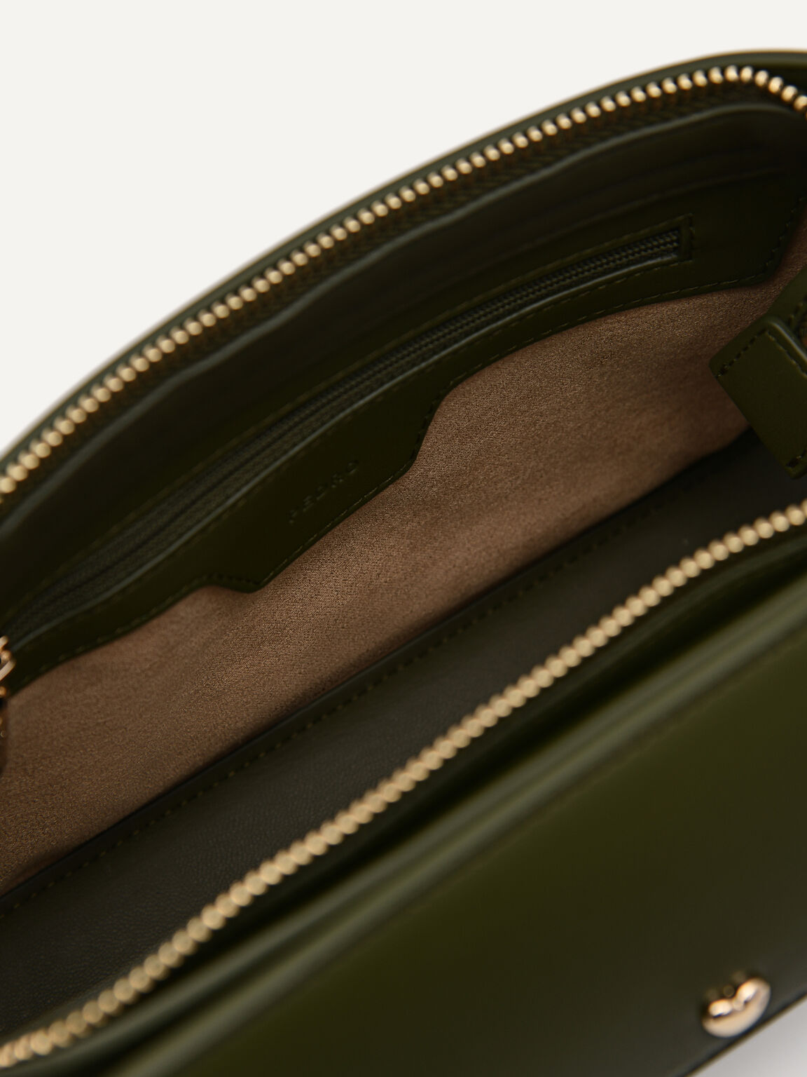 Dilone Houndstooth Double Flap Shoulder Bag, Military Green