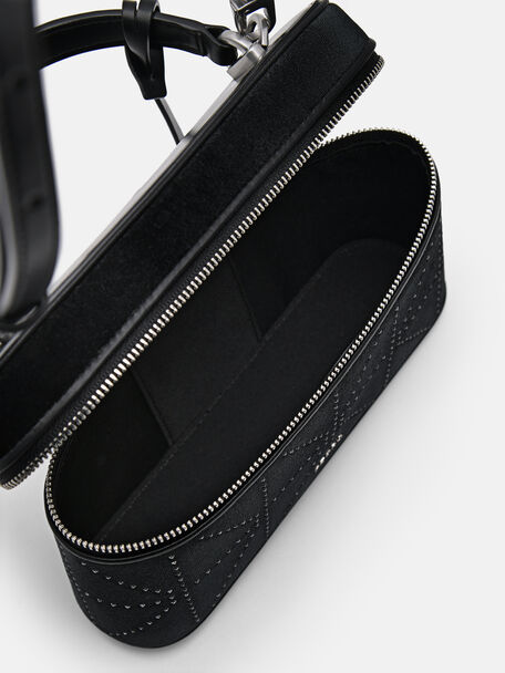 PEDRO Icon Leather Heel Sandals, Black