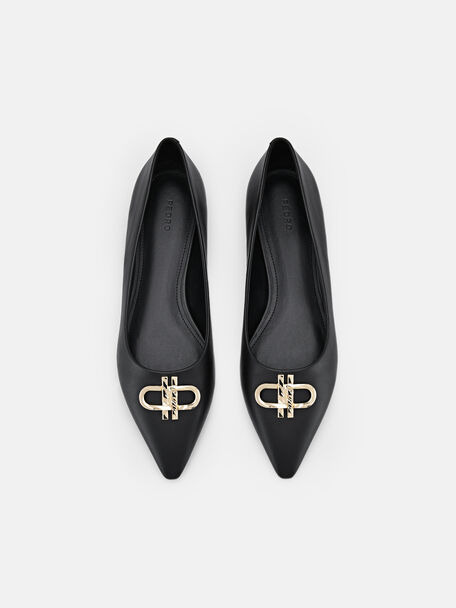 PEDRO Icon Leather Heel Sandals, Black