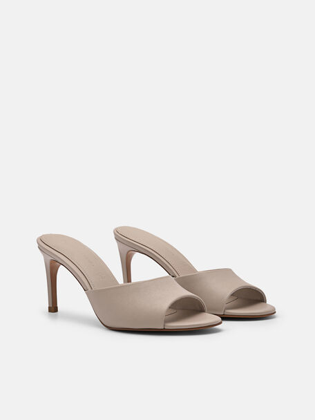 PEDRO Icon Leather Heel Sandals, Black